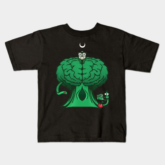 The Evergreen Tree of Diabolical Knowledge Kids T-Shirt by ActualLiam